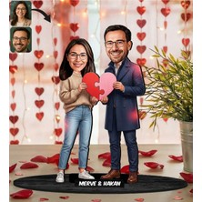 UltraMint Kişiye Özel Sevgili Karikatürlü Ahşap Biblo, Unutulmaz Hediye