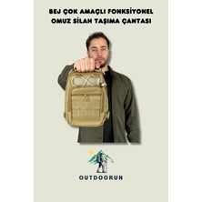 Outdoorun Bej Çok Amaçlı Fonksiyonel Omuz Silah Taşıma Çantası