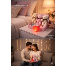 UltraMint Sevgililer Günü Romantik 3'lü Hediye Seti Istiridye Inci Kolye ve Peluş Ayı