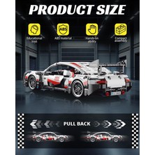 1:18 Spor Araba Modeli Teknik Yapım Seti Kendin Yap Boz 455 Parça Beyaz