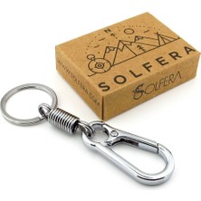 Solfera Gümüş Renk Metal Yaylı Kanca Outdoor Karabiner Anahtarlık KY153