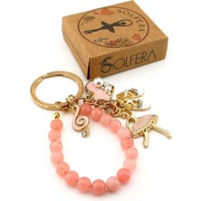 Solfera Balerin Point Babet Sol Anahtarı Doğal Taş Charm Anahtarlık Çanta Süsü KY145