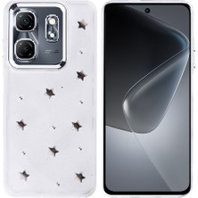 Ceponya Infinix Hot 50I Kılıf Airbag Tasarımlı Simli Şeffaf Kutup Kapak