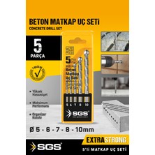 Normadia Elmas Beton Matkap Ucu Seti 5 Parça, Tavlanmış Yüksek Çelik