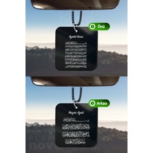 Ayna Süsü Ayetel Kürsi ve Nazar Dualı Çift Taraflı Araba Dekoru