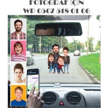 Kişiye Özel Evli Bay 4 Kişilik Aile Araba Dikiz Aynası Süsü