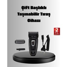 Zero Land Lvsqvr Şarjlı Kablosuz Tıraş Makinesi Çift Başlık Kuru Tıraş Ergonomik Taşınabilir