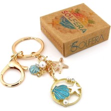 Solfera Plaj Mavi Deniz Kabuğu Tatil Kumsal Yaz Temalı Çanta Süsü Charm Anahtarlık KY128