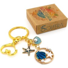 Solfera Plaj Lacivert Deniz Kabuğu Kumsal Yaz Istiridye Çanta Süsü Charm Anahtarlık KY129