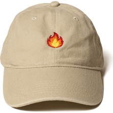 Nome Studio Alev Nakışlı Şapka Yıkamalı Kumaşlı ve Alev Emoji Nakışlı Antrasit Pamuklu Şapka