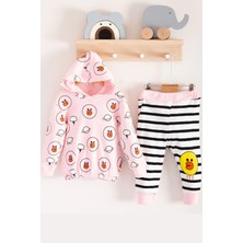 Çamaşır Kenti Civciv Desenli 2'li % 100 Pamuk Kız Bebek Takımı