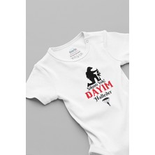 Overoz Sıkıntı Yok Asker Dayım Halleder Kısa Kollu Beyaz Bebek Body Zıbın 5596