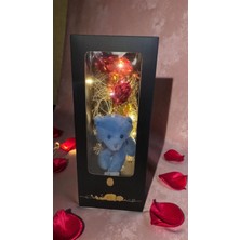 UltraMint Sevgililer Günü Lüks Ayıcık ve Ledli Sonsuzluk Güllü Kutusu 28CM