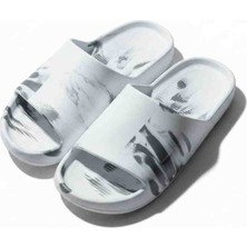 Gülardata Beyaz Siyah Kamuflaj Desenli Kaydırmaz Taban Günlük Terlik