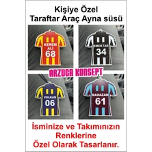 Özel Isme ve Numara Yazılı Pleksi Araba Dikiz Aynası Süsü