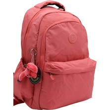 MegiHero 2200 Suya Dayanıklı Kumaş Okul Çantası Unisex Okul Sırt Çantası Somon