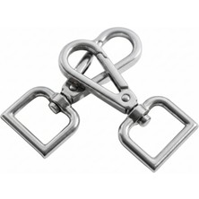 Orhan Çanta 2 cm Kare Kanca Nikel (Gümüş) - Metal Çanta ve Cüzdan Askı Klipsi - 25 Adet