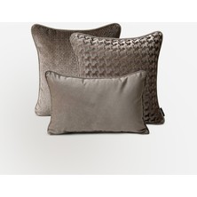 Lidoma Home "cheva" Kırlent Kılıfı Seti / Koyu Kahverengi
