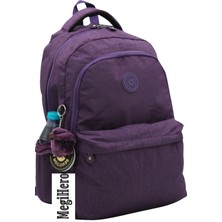 MegiHero 2200 Suya Dayanıklı Kumaş Okul Çantası Unisex Okul Sırt Çantası Mor