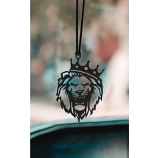 Şık Taçlı Aslan Kral Metal Dikiz Aynası Süsü, Araba Dekorasyonu