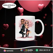 UltraMint Sevgililer Günü Temalı Kişiye Özel Karikatür Baskılı Kupa