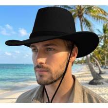 Reva Bej Hasır Görünümlü Ipli Kovboy & Safari Şapkası