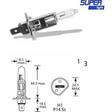 Otohousse Super Light H1 Halojen Far Ampülü 12 Volt 60-55 Watt