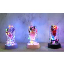 UltraMint LED Işıklı Cam Fanus Içinde Gül Buketi, Şık Sevgililer Günü Hediye