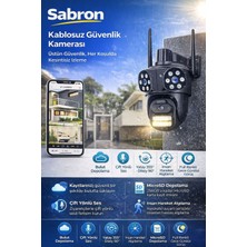 Azurtech 3 Kameralı Fhd Polis Çakarlı Yapay Zekalı Insan Algılamalı Wifi Dış Mekan Güvenlik Kamerası