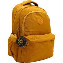 MegiHero 2200 Hardal Suya Dayanıklı Kumaş Okul Çantası Unisex Okul Sırt Çantası