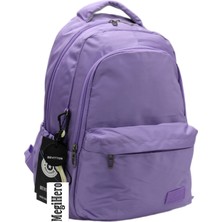 MegiHero 2200 Suya Dayanıklı Kumaş Okul Çantası Unisex Okul Sırt Çantası Lila