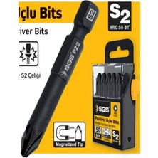 Normadia 10'lu Yıldız Uçlu Bits Pz2 50MM S2 Çelik Mıknatıslı Set