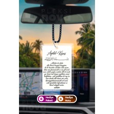 Türkçe Yazılı Ayetel Kürsi Dikiz Aynası Süsü, Araba Dekorasyonu