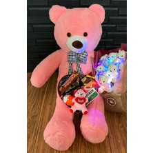 UltraMint Sevgiliye Hediye Ayıcık Buketi 80CM Pembe Ayıcık ve Kalp Kutuda Mini Ayıcık Çikolatalar