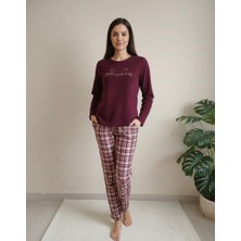 Alperi Polar Pembe-Mürdüm Kareli Kadın Pijama