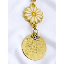 El Yapımı Metal Ayetel Kürsi Papatyalı Araba Dikiz Aynası Süsü