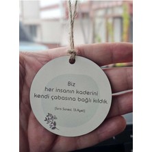 Ahşap Araba Süsü, Kaderi Çabaya Bağlı, Dikiz Aynası Dekor, Hediyelik Oto Aksesuar