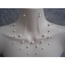 Ravinity Sevgililer Günü Hediyesi Hayalet Kolye Incili Kolye Küpe Set