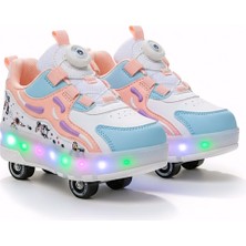 Helinaria 4 Tekerlekli Ayakkabı Ortopedik Ayakkabı Işıklı Spor -Paten Ayakkabı