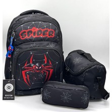 Bevitton Erkek Çocuk Ilk Okul Çantası Siyah 3'lü Set Ilkokul Çantası Karakter Desenli Takım