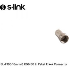 Normadia 18MM Connector SL-F186 Rg6 50'li Paket, Erkek Uygun Ekipman