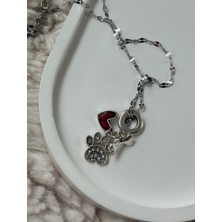 Evcil Hayvan Temalı Charmlı 316L Paslanmaz Çelik Kolye