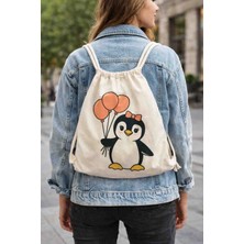 Printiva Keten Baskılı Sırt Çantası