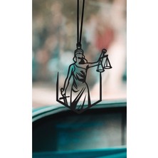 Metal Temis Adalet Terazisi Çizimli Araba Dikiz Aynası Süsü