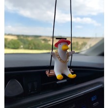 Renkli Sallanan Ördek Dikiz Aynası Süsü, Şapkalı ve Trend Tasarım