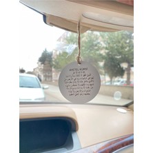 Ahşap Çift Taraflı Araba Dikiz Aynası Süsü, Ayet ve Nazar Dualı