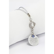 Parlak Taşlı Ay Yıldızlı Metal Ayetel Kürsi Araç Dikiz Ayna Süsü