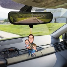 Sevimli Baba ve Çocuklar Için Araba Dikiz Aynası Süsü