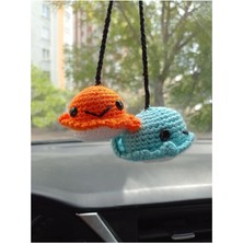 Sevimli Amigurumi Balina El Emeği Araba Süsü, Dikiz Aynası Dekoru
