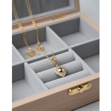 Hayal Çanta 316L Gold Renk Zirkon Taşlı Kalkan Kolye